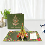 3D Pop Up Christmas Tree Greeting Card with Note Card