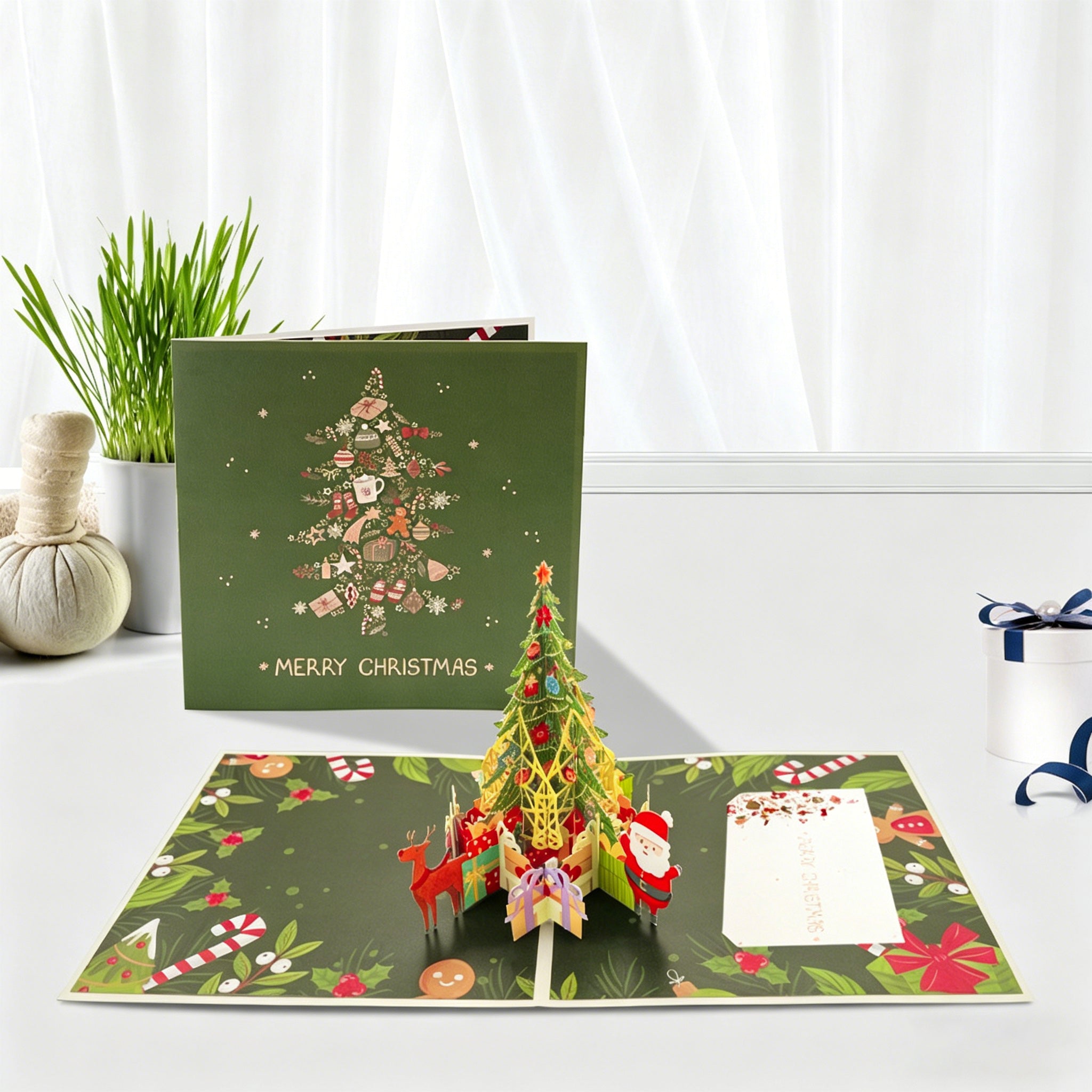 3D Pop Up Christmas Tree Greeting Card with Note Card