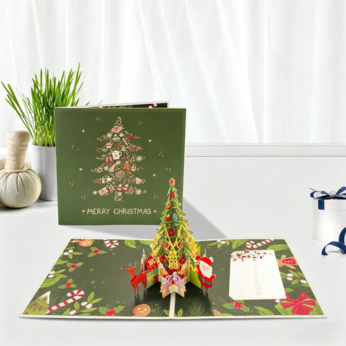 3D Pop Up Christmas Tree Greeting Card with Note Card