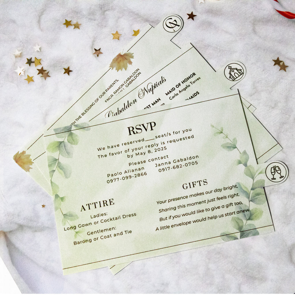 Cute Couple Fall Wedding Invitations | Interactive Pull-Out Sliding Card
