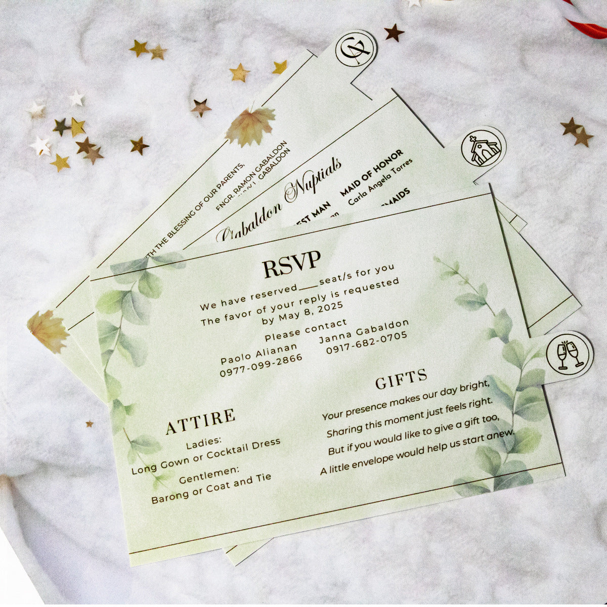 Cute Couple Fall Wedding Invitations | Interactive Pull-Out Sliding Card