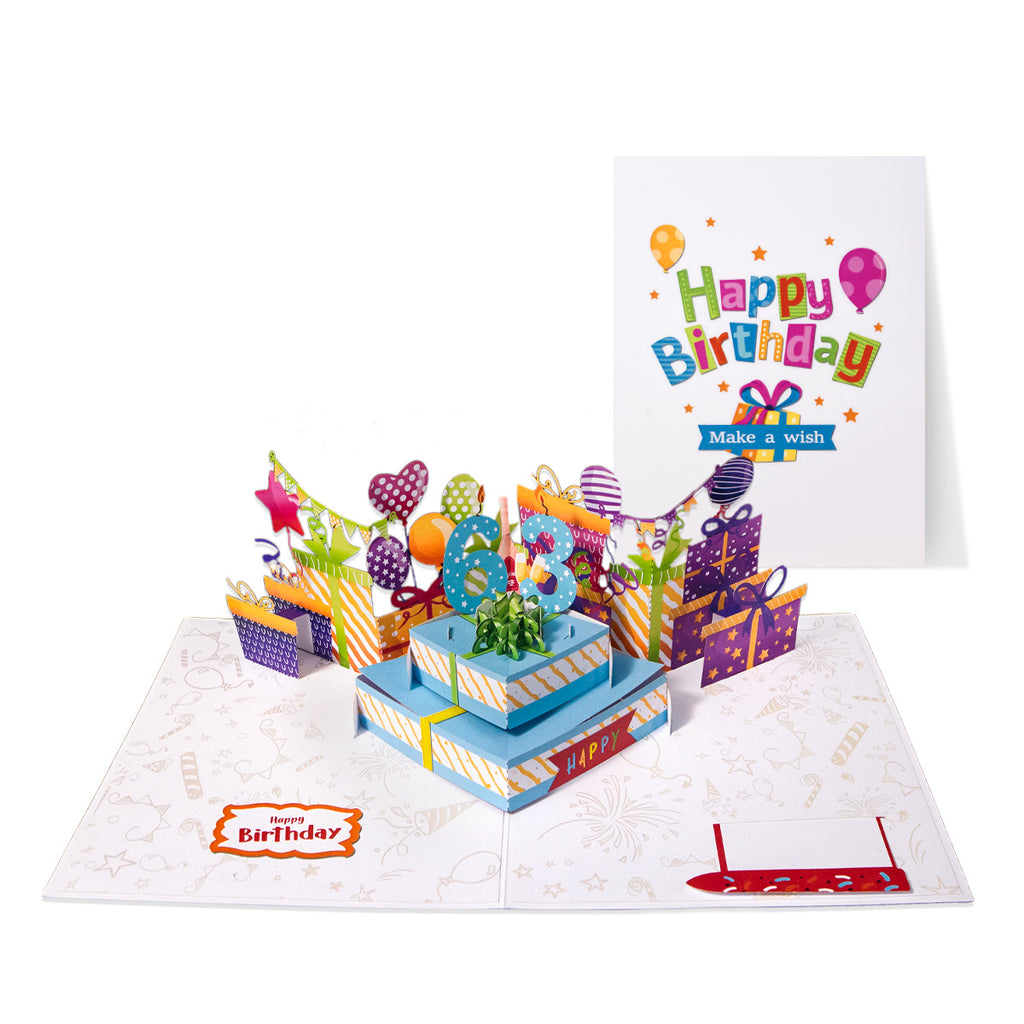 3D Pop-Up Birthday Card with Customizable Number – Handmade Gift Box Greeting Card