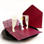 3D Pop Up Bride & Groom Wedding Invitation Suite with Laser Cut Pocket