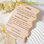 Soft Mauve Folded Wedding Invitation with Custom Belly Band Ribbon