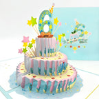 3D Birthday Cake Pop-Up Card with Custom Number – Sweet Surprise in Every Open