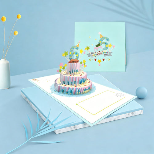 3D Birthday Cake Pop-Up Card with Custom Number – Sweet Surprise in Every Open