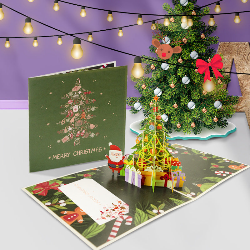 3D Pop Up Christmas Tree Greeting Card with Note Card